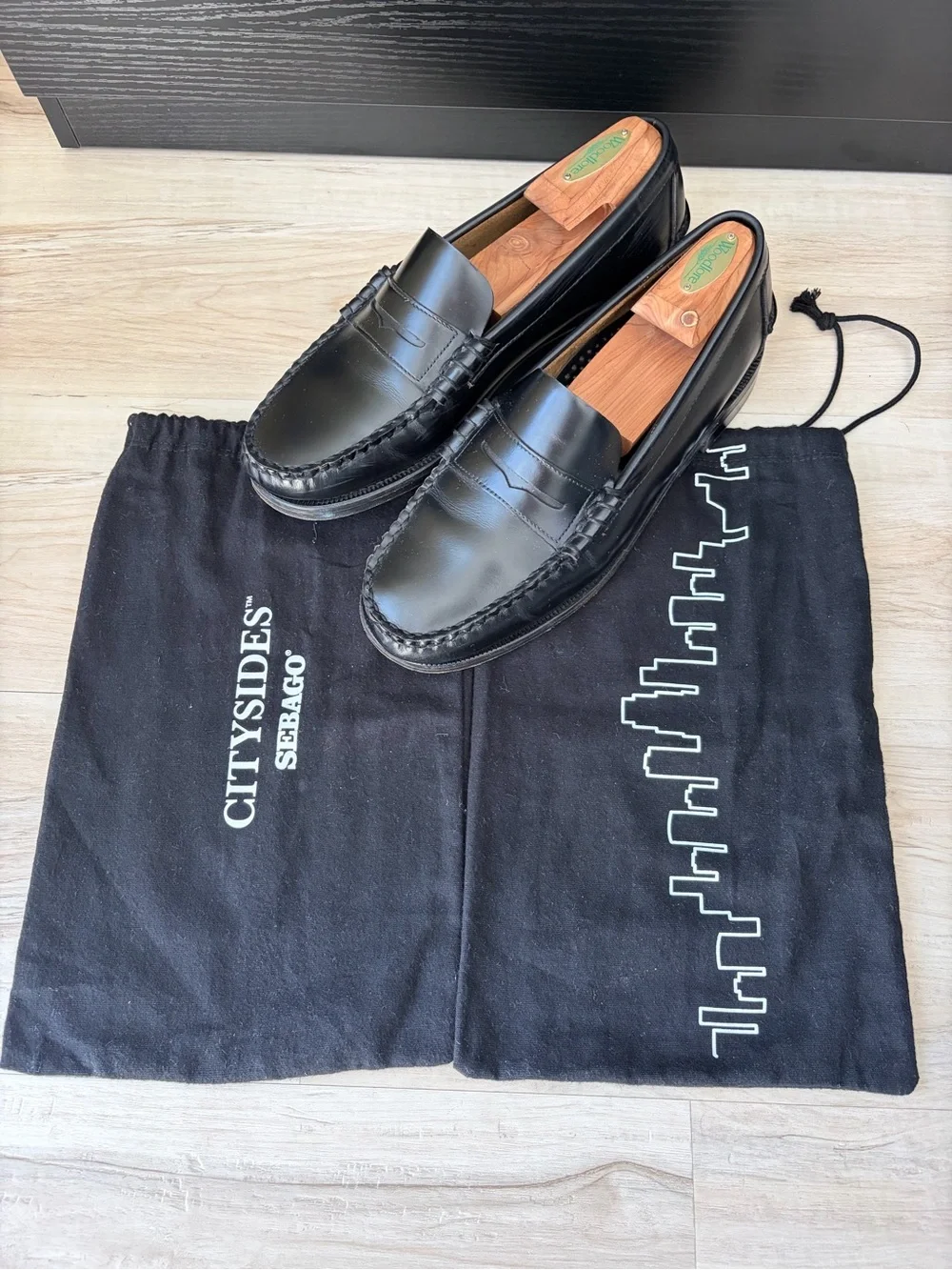 Sebago Black Penny Loafers US9